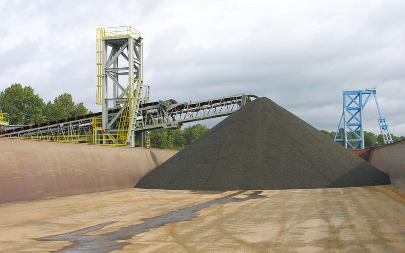 knife river morse-bros-barge-telestacker-conveyor-by-superior-industries