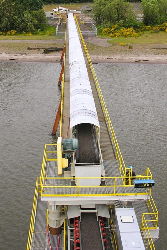 knife river morse-bros-vertical-barge-overland-conveyor-by-superior-industries